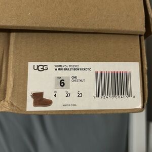 UGG Mini Bailey Bow II Exotic Boots - Chestnut